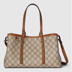Beige and dark brown new GG Monogram coated fabric