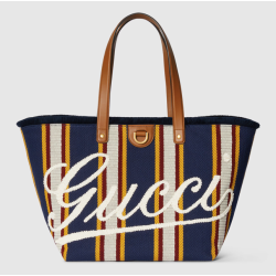 GUCCI Embroidered medium canvas tote bag