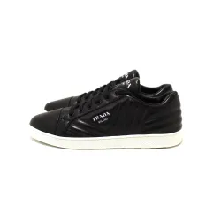 PRADA Canvas Shoes Men Low Top Black