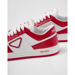 PRADA Downtown Leather Sneakers Red