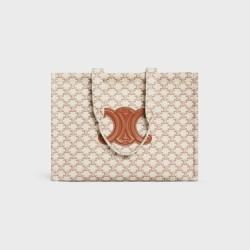 Large Cabas Thais in TEXTILE CANVAS PRINT AND CALFSKIN