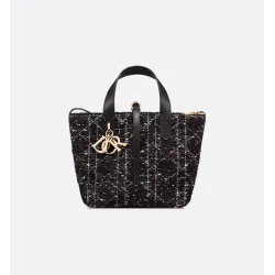 DIOR Black Tweed with White Cannage