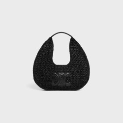 celine classic panier HOBO BAG IN Raffia and Calfskin