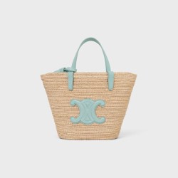 TEEN SUPPLE CELINE CLASSIC PANIER in Raffia and calfskin