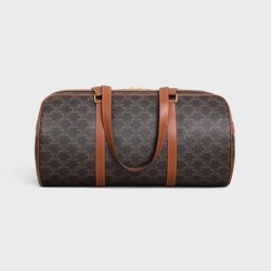 GYM BAG in TRIOMPHE CANVAS & CALFSKIN