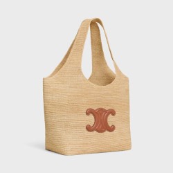 Celine Classic Panier Shopper Cabas IN RAFFIA AND CALFSKIN