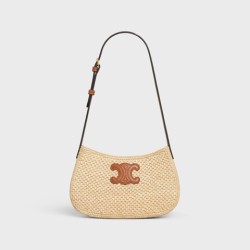 MEDIUM TILLY BAG IN RAFFIA AND CALFSKIN