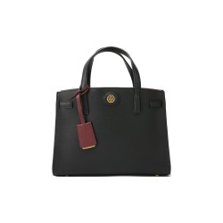 TORY BURCH Robinson Litchi Grain Leather Black
