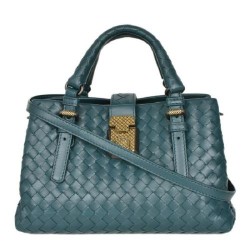 Bottega Veneta Dark Green Intrecciadto Leather