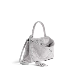 BALENCIAGA Rodeo Mini Handbag With Rhinestones in Smoke Grey