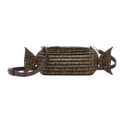 FENDI FF Canvas Shoulder Bag Brown