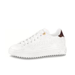 LOUIS VUITTON Time Out Debossed Monogram Leather White White Women's