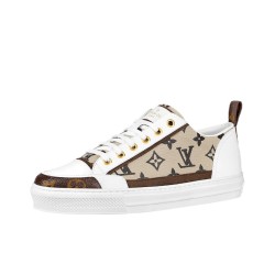 LOUIS VUITTON Stellar Stylish Skateboarding Shoes Women's White Brown
