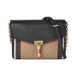 Burberry Cow Leather Shoulder Bag Black & Umber