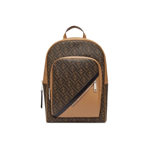 FENDI Cotton With Calfskin Backpack Brown