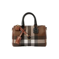 Burberry Cow Leather Bowling Bag Brown
