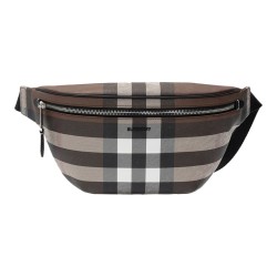Burberry Canvas One Shoulder Crossbody Bag Dark Birch Brown