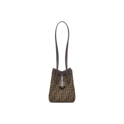 FENDI Cotton With Calfskin Origami Bag Brown
