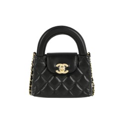 CHANEL Cow Leather Clutch One Black