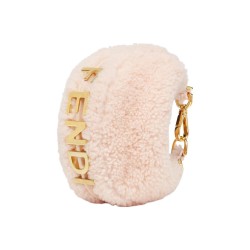 FENDI Fendigraphy Sheepskin With Calfskin Wrist Bag Light Pink Red