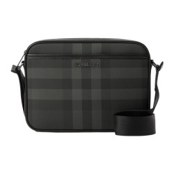 Burberry Calfskin Embellishment Shoulder Bag Charcoal Black