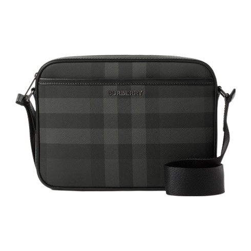 Burberry Calfskin Embellishment Shoulder Bag Charcoal Black