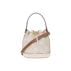 TORY BURCH Monogram Embossed Almond White