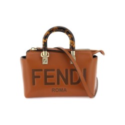 FENDI By The Way Series Calfskin Boston Bag Shoulder Bag Brown