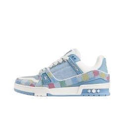 LOUIS VUITTON Trainer 2025 Spring And Summer Low Top Skateboard Shoes Unisex Blue