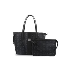 MCM Liz Visetos Shoulder Bags Black