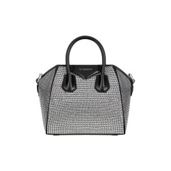 Givenchy Antigona Rhinestone Satin Rhinestone Crossbody Bag Black