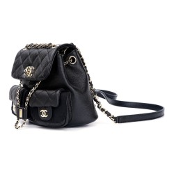CHANEL Grained Embossed Cow Leather Black