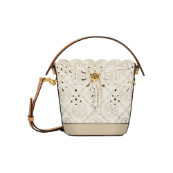 TORY BURCH Monogram Leather Ivory White