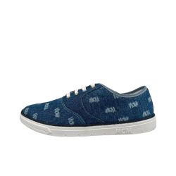 MCM Canvas Shoes Men Low Top Blue