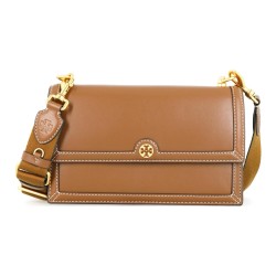 TORY BURCH Monogram Leather Caramel Brown