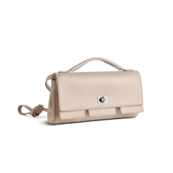 BALENCIAGA Bel Air Small Clutch On Strap in Almond