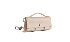 BALENCIAGA Bel Air Small Clutch On Strap in Almond