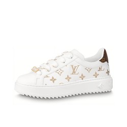 LOUIS VUITTON Time Out Sneakers 'White With Gold Monogram'