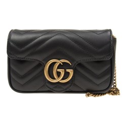 GUCCI GG Marmont Matelasse Super Mini Bag Black