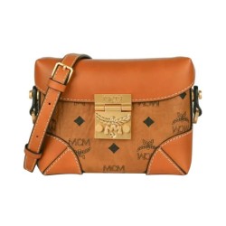 MCM Cow Leather Fanny Pack Brown Cognac