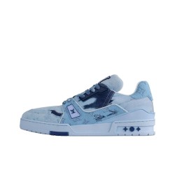 LOUIS VUITTON Skateboard Shoes Men's Blue