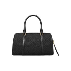 TORY BURCH Monogram Fabric With Cow Leather Black
