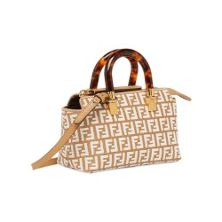 FENDI By The Way Mini Boston Bag Handbag Women's Brown White