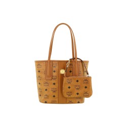 MCM Liz Visetos Canvas With Leather Brown