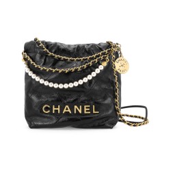 CHANEL Calfskin Bucket Bags Black