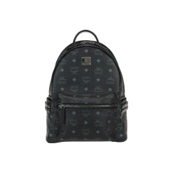 MCM Stark Visetos Coated Canvas Backpack Small Black