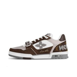 LOUIS VUITTON LV Trainer Brown Beige White