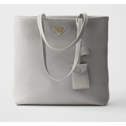 PRADA Large leather tote bag Granite Gray