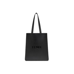 FENDI Calfskin With Polyester Handbag Black