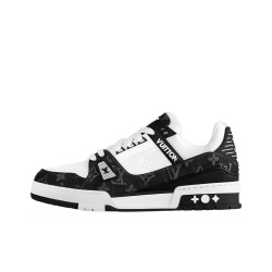 LOUIS VUITTON Trainer Sneaker 'Black Mesh Monogram With White '